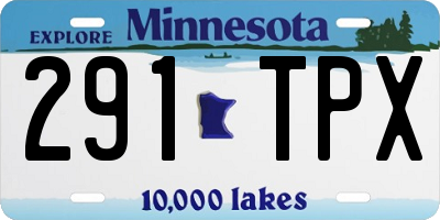 MN license plate 291TPX