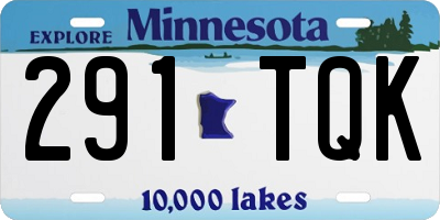 MN license plate 291TQK