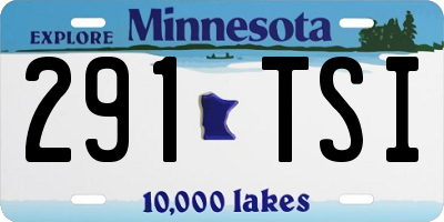 MN license plate 291TSI