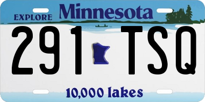 MN license plate 291TSQ