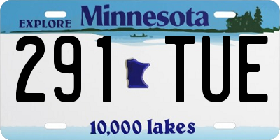 MN license plate 291TUE