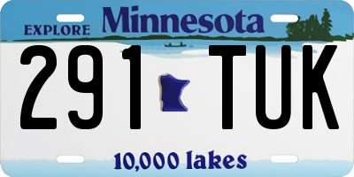 MN license plate 291TUK