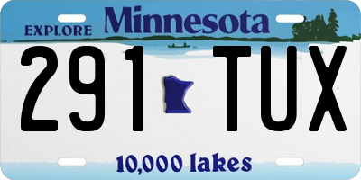MN license plate 291TUX
