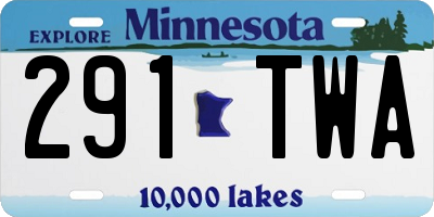 MN license plate 291TWA