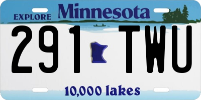 MN license plate 291TWU