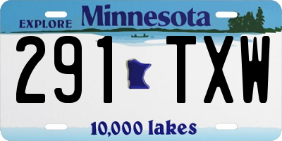 MN license plate 291TXW