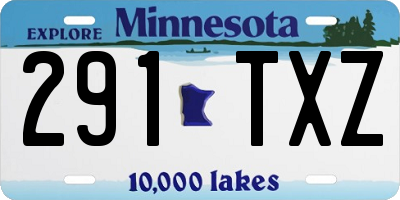 MN license plate 291TXZ