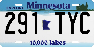 MN license plate 291TYC