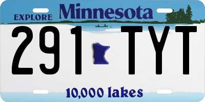 MN license plate 291TYT