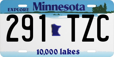 MN license plate 291TZC