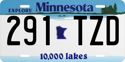 MN license plate 291TZD