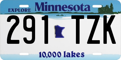 MN license plate 291TZK