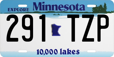 MN license plate 291TZP