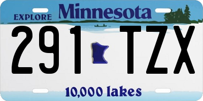 MN license plate 291TZX