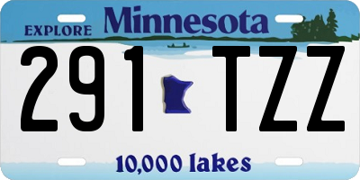 MN license plate 291TZZ