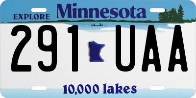 MN license plate 291UAA