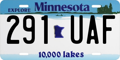 MN license plate 291UAF