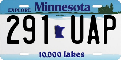 MN license plate 291UAP