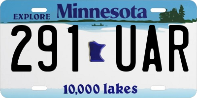 MN license plate 291UAR