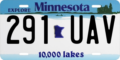 MN license plate 291UAV