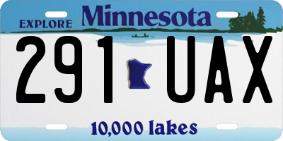 MN license plate 291UAX