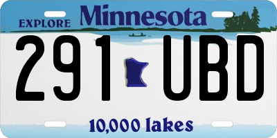 MN license plate 291UBD