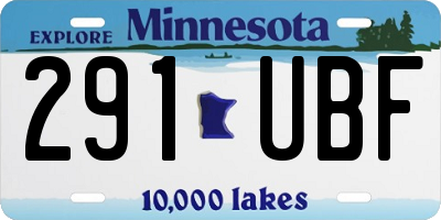 MN license plate 291UBF