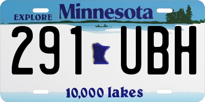 MN license plate 291UBH