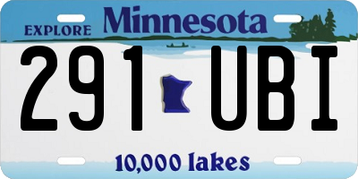MN license plate 291UBI