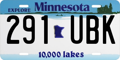 MN license plate 291UBK