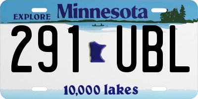 MN license plate 291UBL