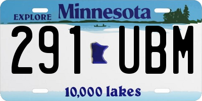 MN license plate 291UBM