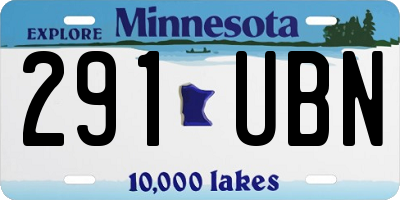 MN license plate 291UBN