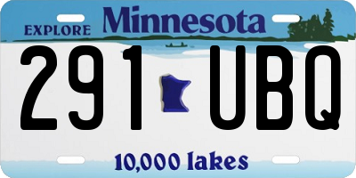 MN license plate 291UBQ