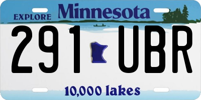 MN license plate 291UBR