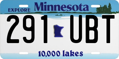 MN license plate 291UBT