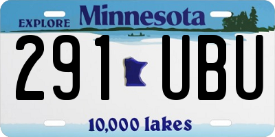 MN license plate 291UBU