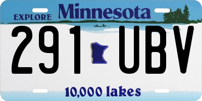 MN license plate 291UBV
