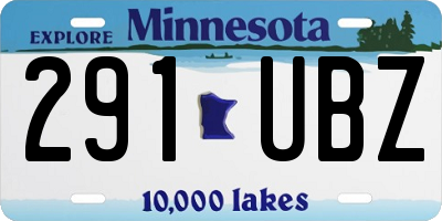 MN license plate 291UBZ