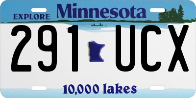 MN license plate 291UCX