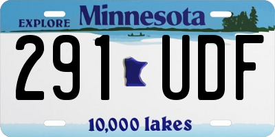 MN license plate 291UDF