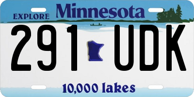 MN license plate 291UDK