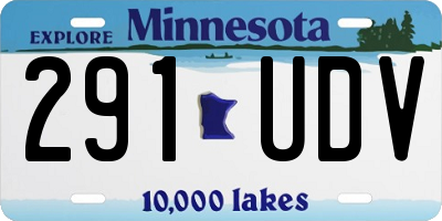 MN license plate 291UDV