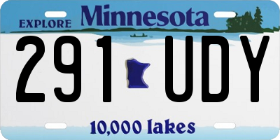 MN license plate 291UDY