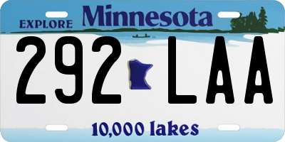 MN license plate 292LAA