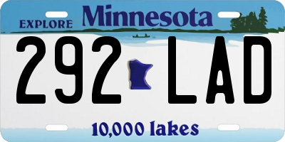 MN license plate 292LAD