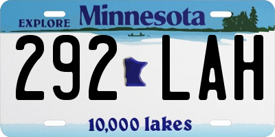 MN license plate 292LAH