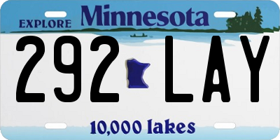 MN license plate 292LAY