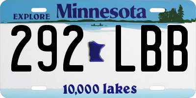 MN license plate 292LBB