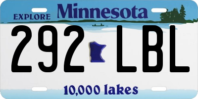 MN license plate 292LBL